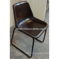 Industrial Leather Chair Dark Color Seat with X stich